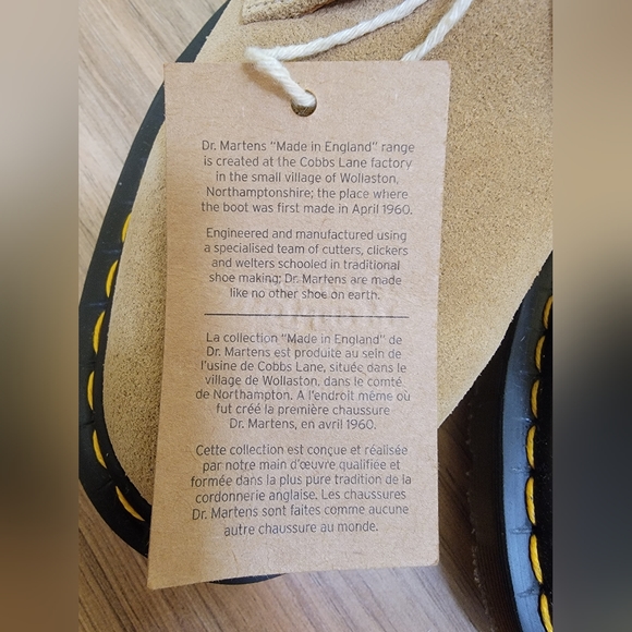 Dr. Martens 1461 MADE IN ENGLAND BUCK SUEDE ALMOND BEIGE MEN SHOES,US 7 - Picture 8 of 15